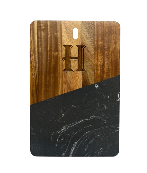 Black Marble and Acacia Wood Cutting Board