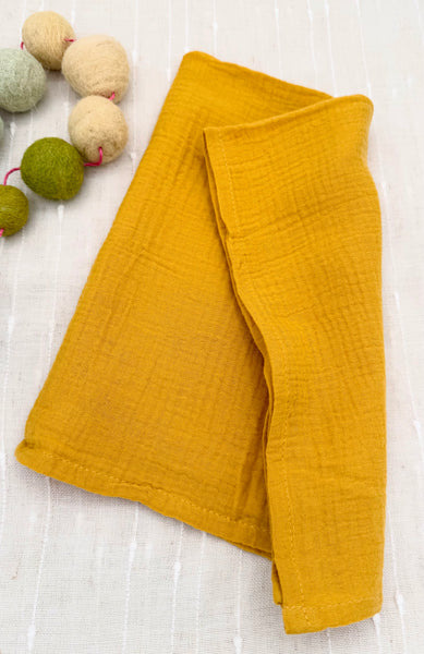 Cotton Crinkle Cloth Napkins - Mustard