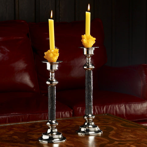 Walnut Bark Candlesticks